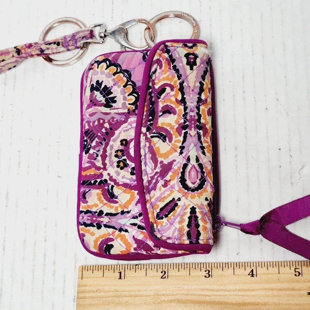 Vera Bradley Dream Tapestry VBJ17 Zip ID Case W/ Lanyard Floral Paisley Embroide - Picture 7 of 16